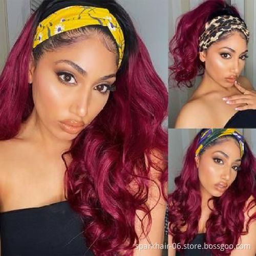 Wholesale Headband Wig Human Hair For Black Women,Colored Remy Human Hair Headband Wig,Headband Kinky Ponytail Human Hair Wig